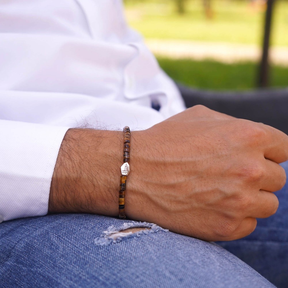 Men Women Bracelet Heishi Stones in...