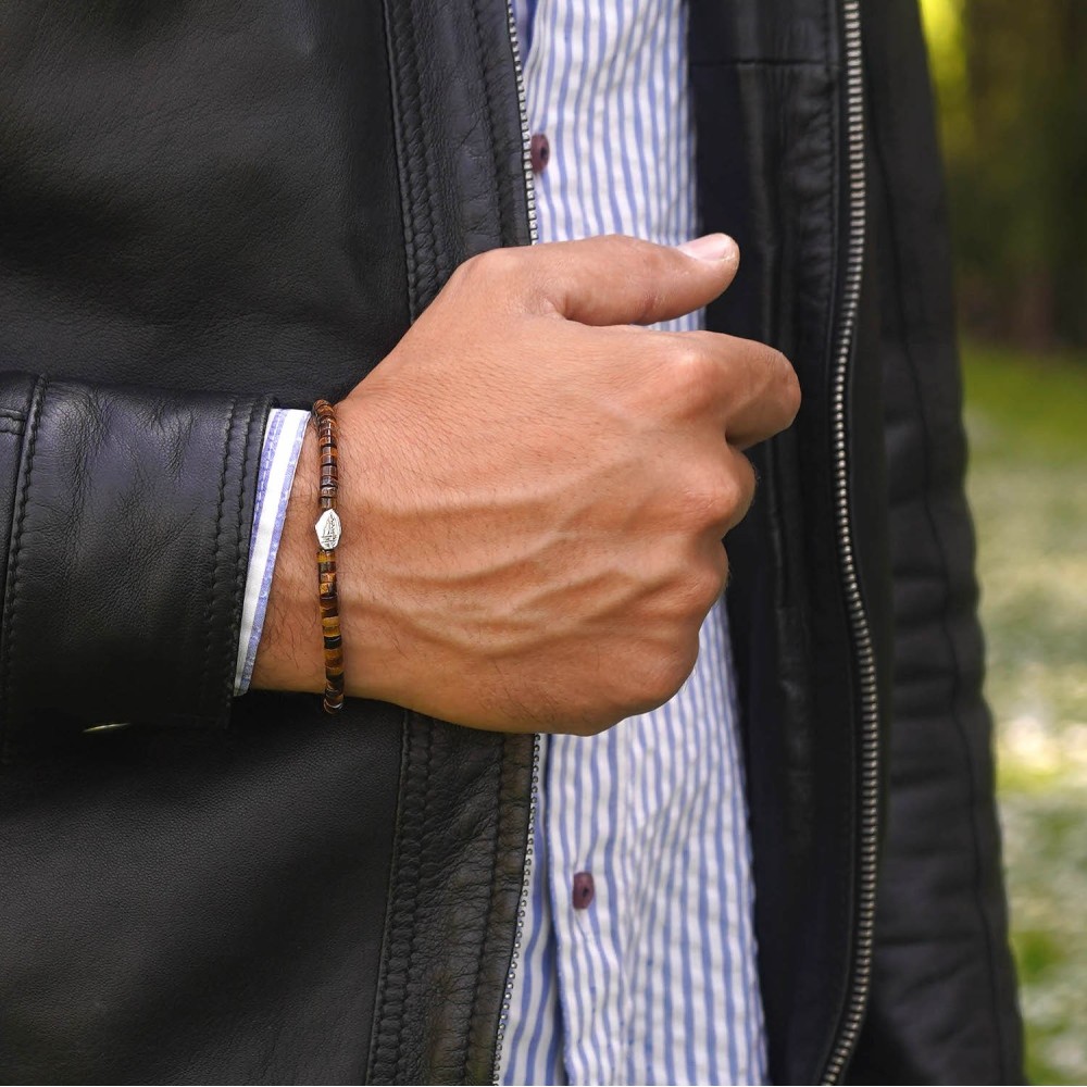 Men Women Bracelet Heishi Stones in...