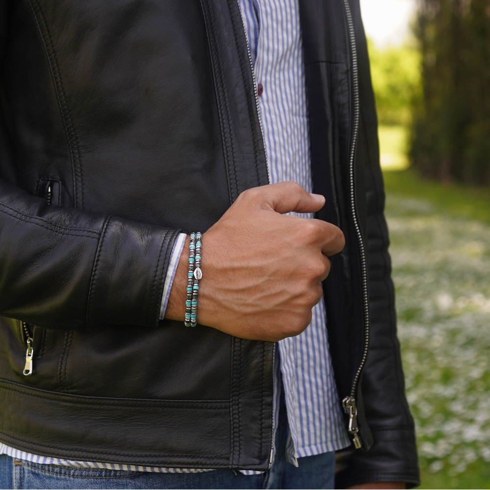 Heishi Bracelet with Hard Stones for...