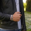 Heishi Bracelet with Hard Stones for Men and Women with Turquoise, Hematite, and 925 Silver Spring