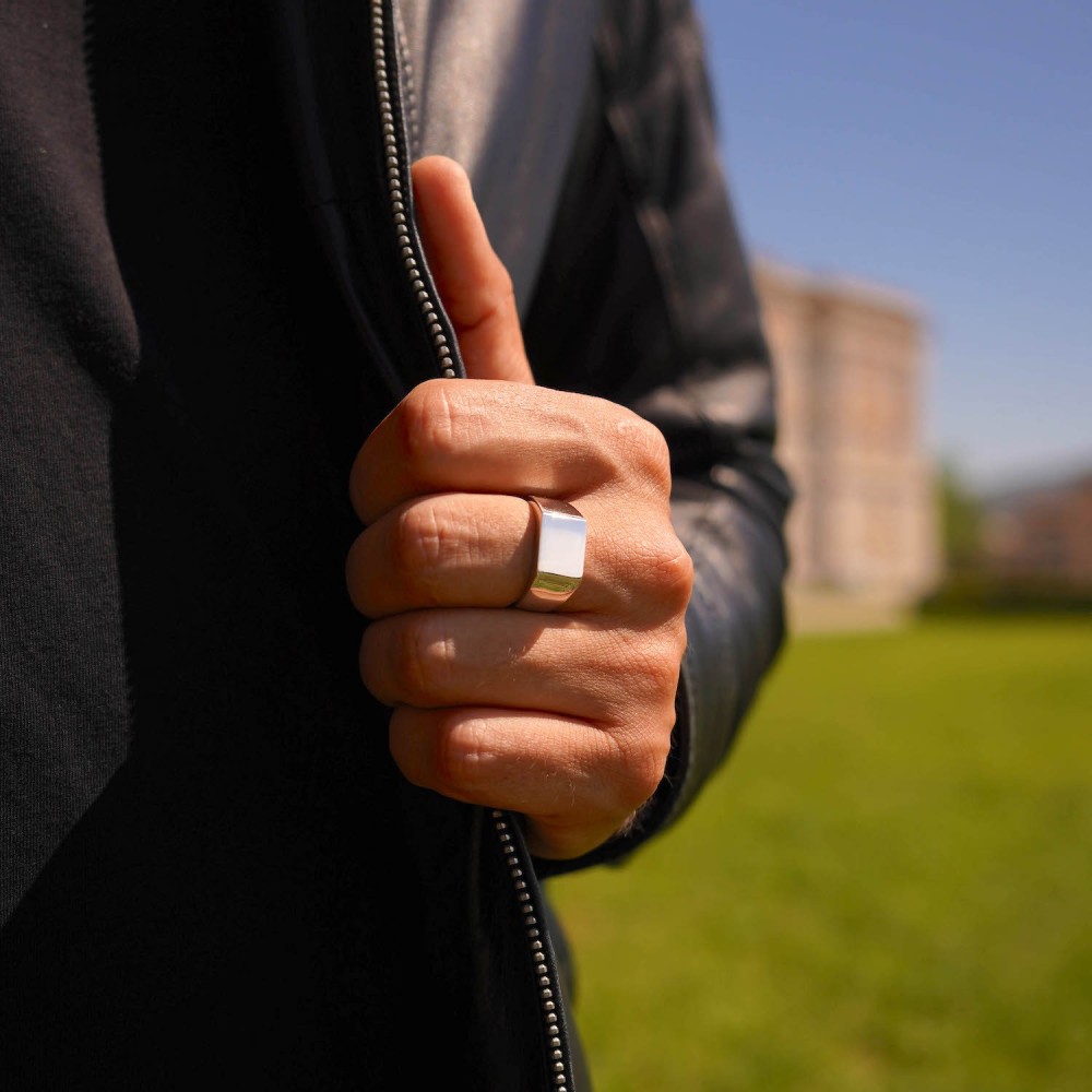 Anello Quadrato Argento 925