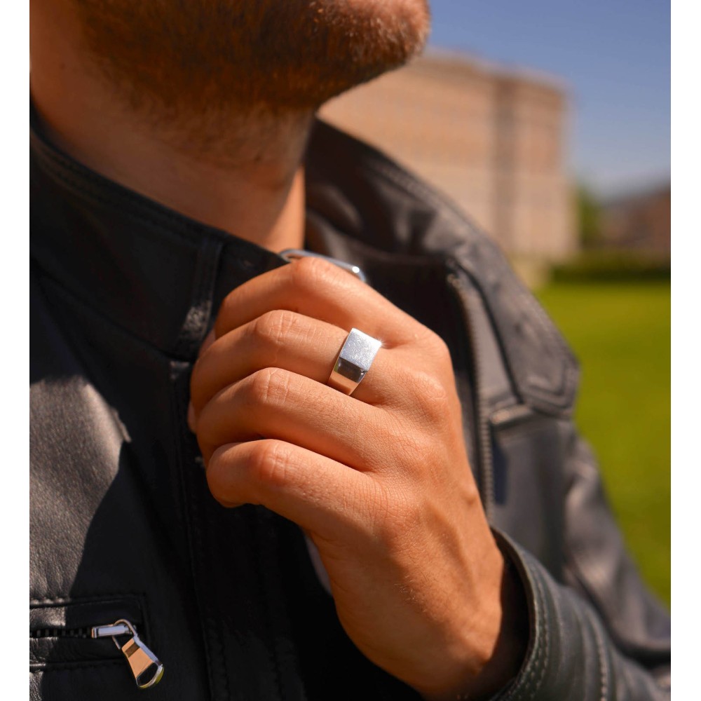 Anello Quadrato Argento 925