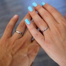 Engagement Rings Couple in 925 Sterling Silver Adjustable for Men and Women, with a Solitaire Setting