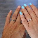 Engagement Rings Couple in 925 Sterling Silver Adjustable for Men and Women, with a Solitaire Setting