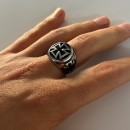 Stainless Steel Men's Ring with Celtic Cross