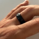 anello acciaio fascia uomo martellato