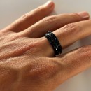 anello uomo donna acciiao diamanti neri