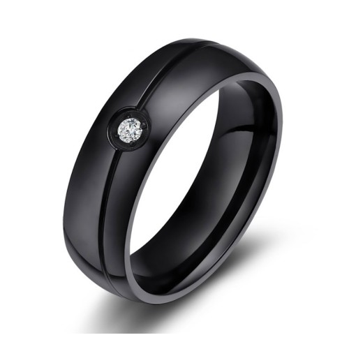 Black Steel Ring for Men...