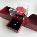 Scatolo confezione rosa rossa per fedi fedine