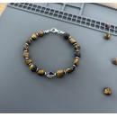 bracciale occhio di tigre pietre e argento