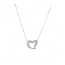 925 Silver Women's Necklace with Pavè Heart Pendant