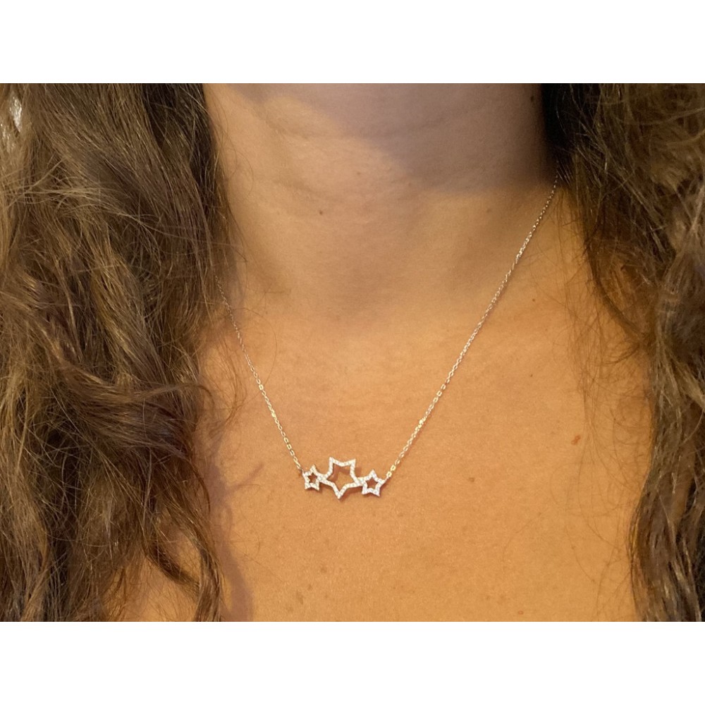 Girocollo corona stelle argento 925