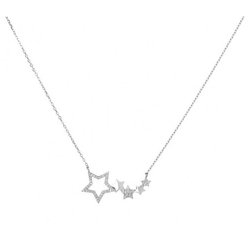 Catenina Argento Stelle Zirconi