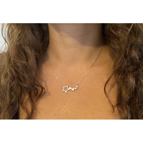 Catenina Argento Stelle Zirconi 2