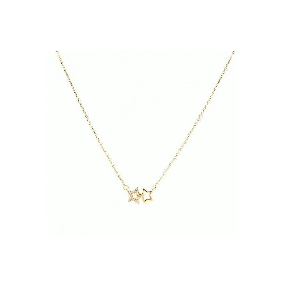 925 Silver Chain with Gold Plated Stars