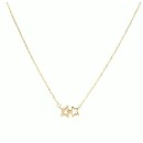 925 Silver Chain with Gold Plated Stars