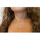 925 Silver Necklace With Crystal Heart Star Pendant