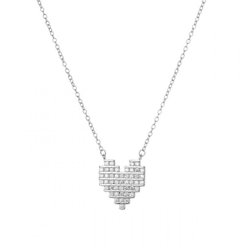 Collana Cuore Pavè Zirconi Argento 925