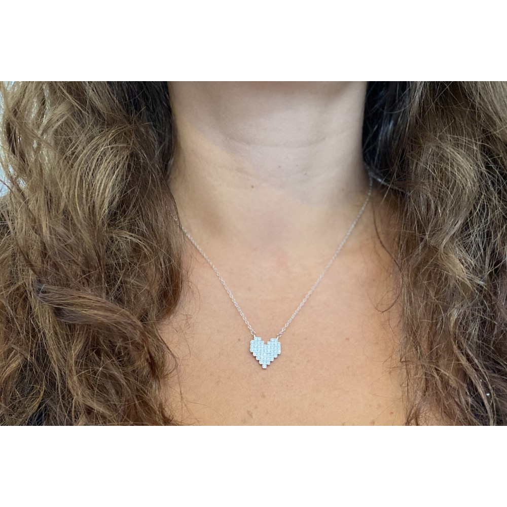 Collana Donna Cuore placcata oro bianco