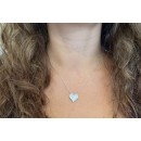 Women's Necklace in 925 Silver Heart Pendant Pavè Crystals