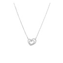 Women's Heart Chain Necklace in 925 Silver White Gold Plated