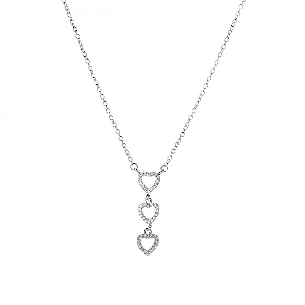 Ciondolo pendente con cuoricini Argento 925