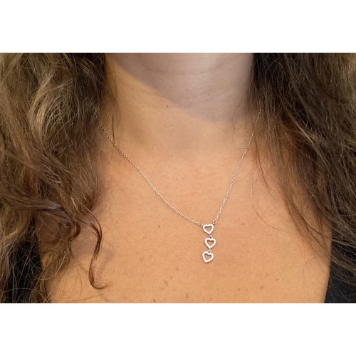 Ciondolo pendente con cuoricini Argento 925 2