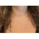 Women's Necklace Hearts in 925 Silver Plated White Gold