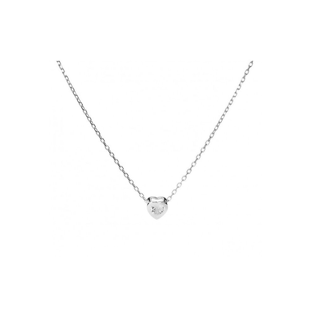 Women's Necklace Heart Zircon Point...