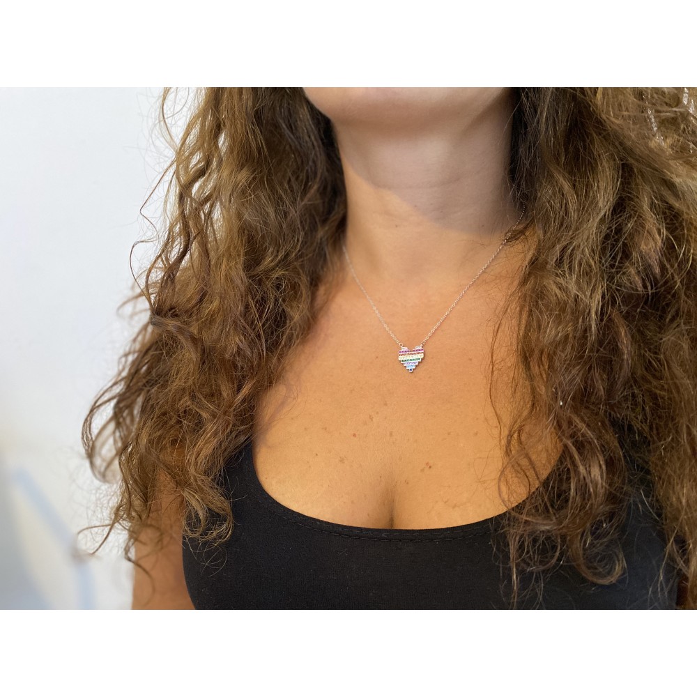 Peace Colors Heart Pendant Necklace...