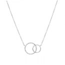 Women's Chain Circle Point Light in 925 Silver White Gold Plated Gift Idea