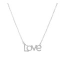 Women's Necklace Love Point of Light in 925 Silver White Gold Plated Gift Idea