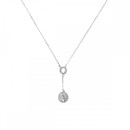 Women's Necklace Point of Light Pendant in 925 Silver Plated White Gold Gift Idea