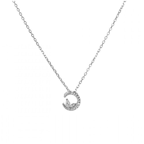Collana donna argento 925 placcata oro bianco