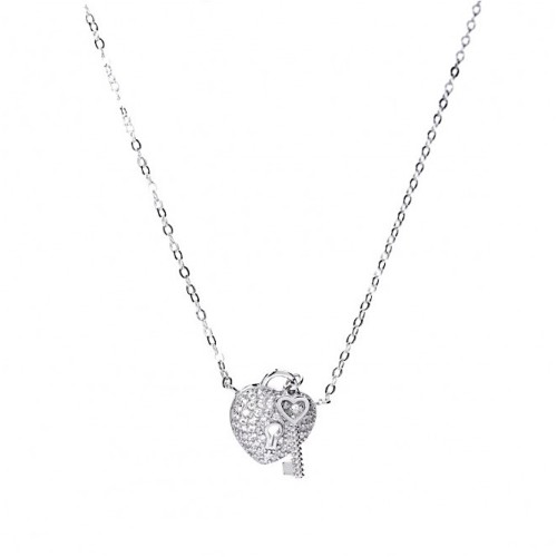 Women's Necklace Heart Pavè...