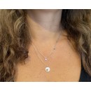 Women's Double Chain Necklace Heart Hearts in 925 Silver Zircons