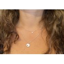 Collana Doppia Catenina Donna Stella in Argento 925 zirconi