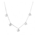 Necklace Women Hearts Hearts in 925 Silver Zircons Gift Idea