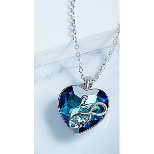 Women's Necklace Heart Blue... 2