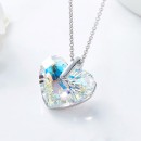 Women's Necklace Heart Aurora Borealis Swarovski Elements Love