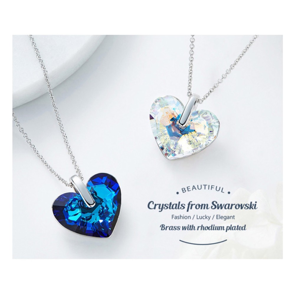 Collana Donna Cristallo Cuore Blu...
