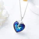 Collana Donna Cristallo Cuore Blu Swarovski Elements