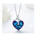 Collana Donna Cristallo Cuore Blu Swarovski Elements