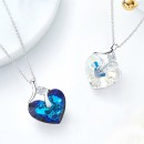 Women's Necklace Crystal Heart Blue Swarovski Elements