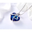 Collana Donna "I Love You" con Cuore Blu Swarovski Elements