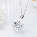 Collana Donna Cigno con Cuore Aurora Boreale Swarovski Elements