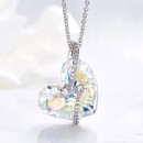 Collana Donna Stelle con Cuore Aurora Boreale Swarovski Elements