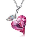 Women's Necklace with Pink Heart Swarovski Elements