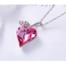 Collana Donna con Cuore Rosa Swarovski Elements
