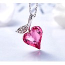 Collana Donna con Cuore Rosa Swarovski Elements
